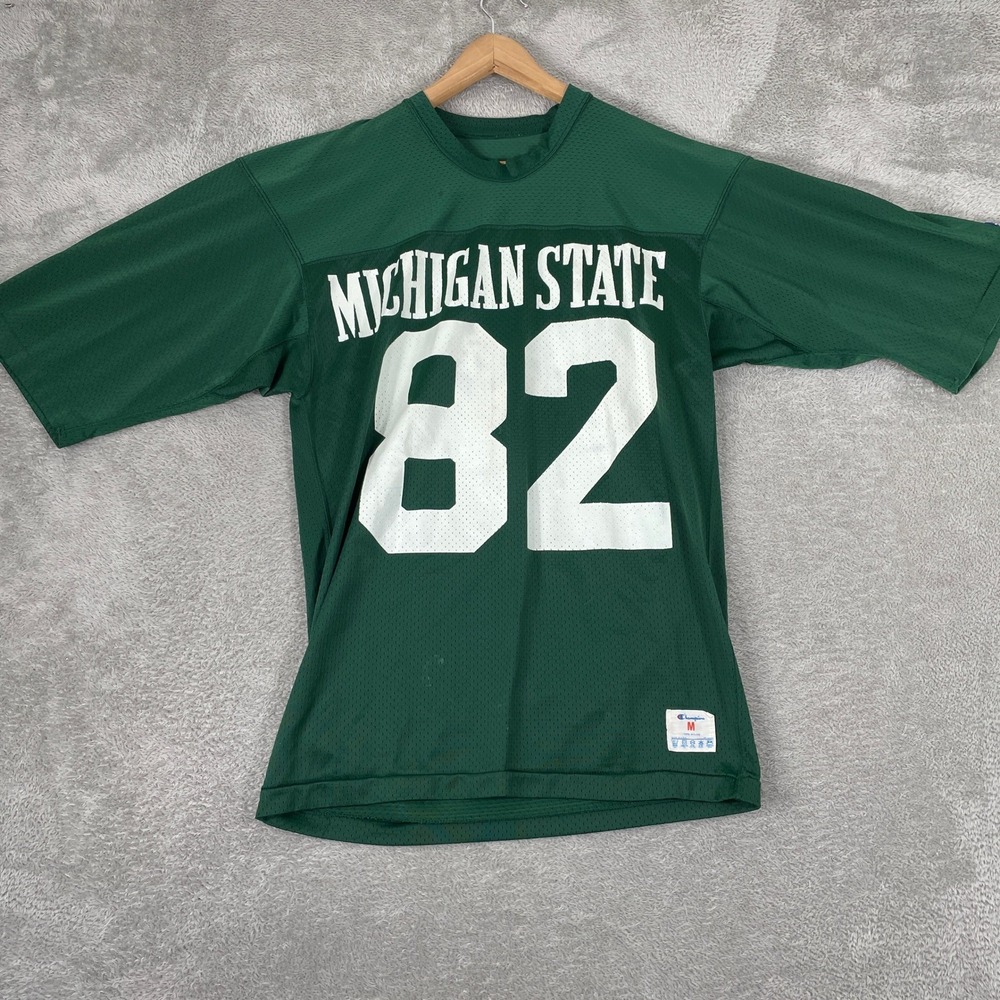 Vintage Michigan State Jersey Mens Medium Green Champion Spartans Mesh USA Made